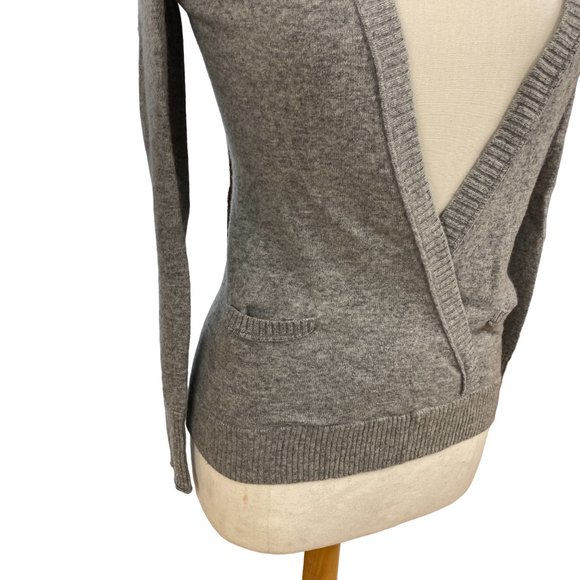 Banana Republic Cashmere Wool Blend Faux Wrap Sweater Balletcore Quiet Luxury-XS - Picture 5 of 13